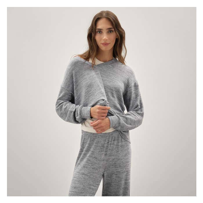 Women's Active V-Neck Pullover - Grey Mix
